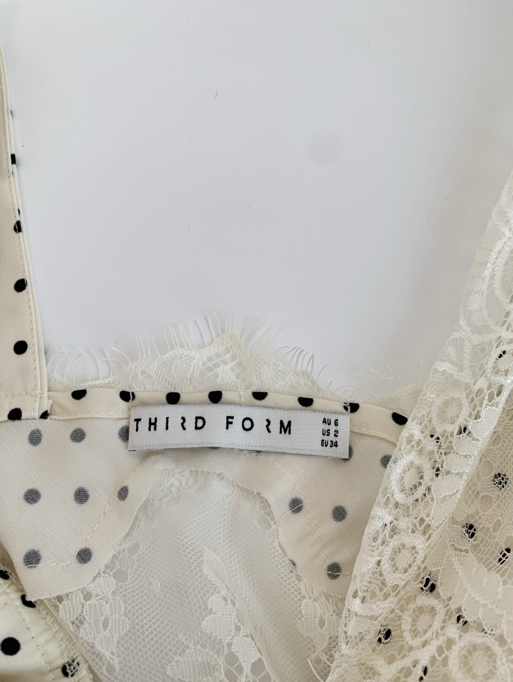 Third Form VISIONS LACE DEEP V MAXI DRESS | CREAM POLKA DOT - Picture 13 of 14